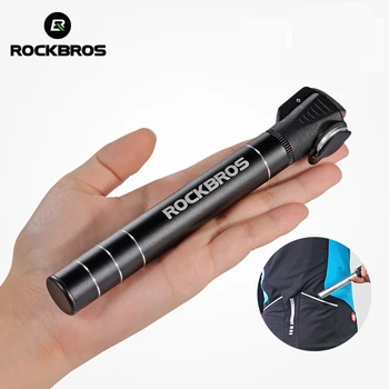 

ROCKBROS Mini Portable Bicycle Pump 100 Psi Aluminum Alloy Cycling Bike Pump Fit Presta & Schrader Valve MTB Mountain Bike Pump