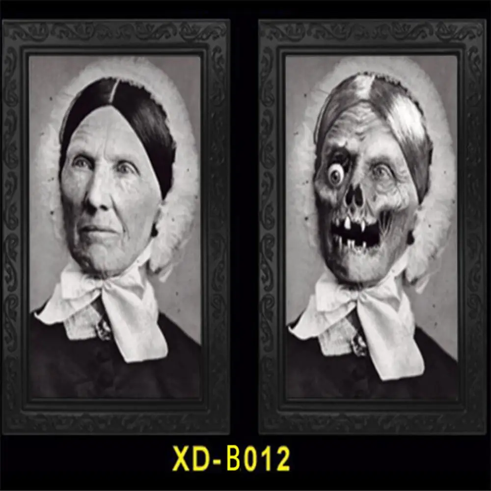 Хэллоуин ужас фоторамка линзовидный 3D сменный лицо страшный портрет привидение