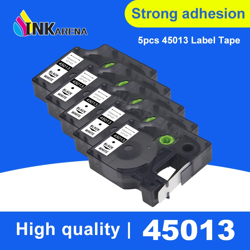 

INKARENA Compatible for DYMO D1 Label Printer Tapes 45013 12mm Black on White for DYMO Label Manager 280 420P Label Printer