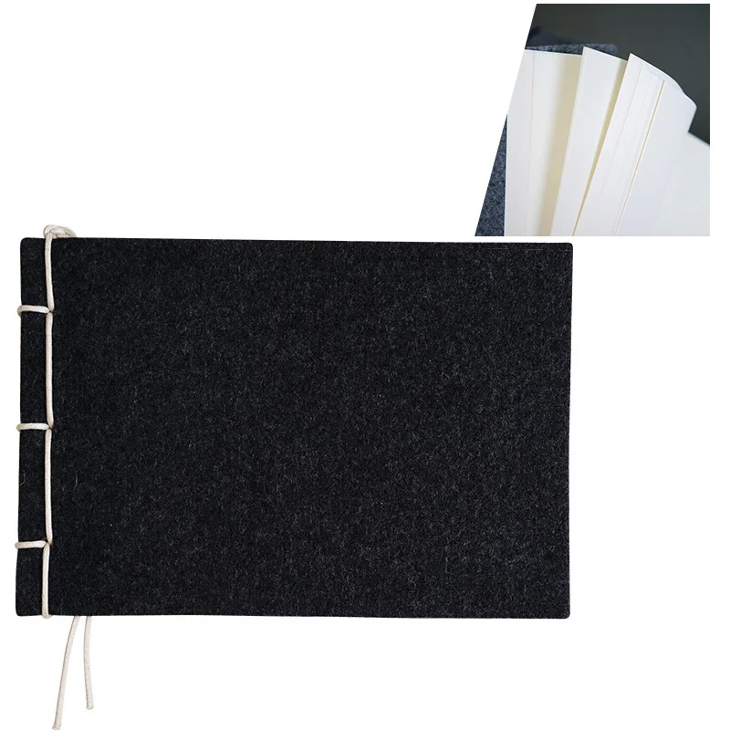 Бумага для поделок в стиле ретро в китайском стиле пустой эскиз блокнот винтажный пустой блокнот для рисования Дневник для набросков блокнот для заметок канцелярские принадлежности - Цвет: Black White Blank