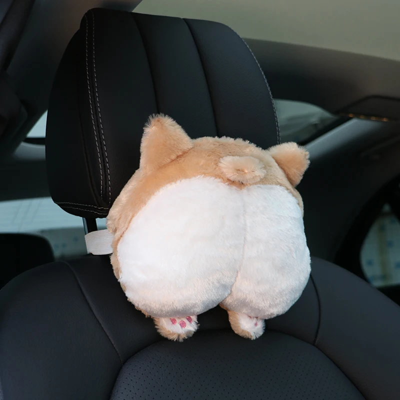 Corgi Butt Симпатичное Автомобильное Сиденье Подголовник поддержка шеи Подушка защита Универсальная автомобильная безопасность подушка для шеи подголовник поддержка отдыха путешествия - Цвет: Corgi Butt