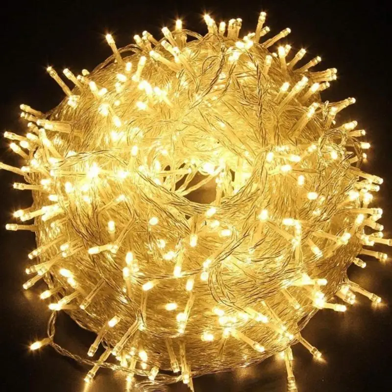 10 м 100LED звездное небо Фея Праздничная гирлянда Свадебная вечеринка Рождественская Елка декоративная лампа - Испускаемый цвет: Тёплый белый