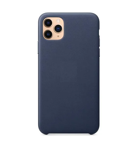 Кожаный чехол с логотипом для iphone 11/iphone 11 Pro/iphone 11 Max, чехол из натуральной кожи для iphone 11 Pro - Цвет: Темно-синий