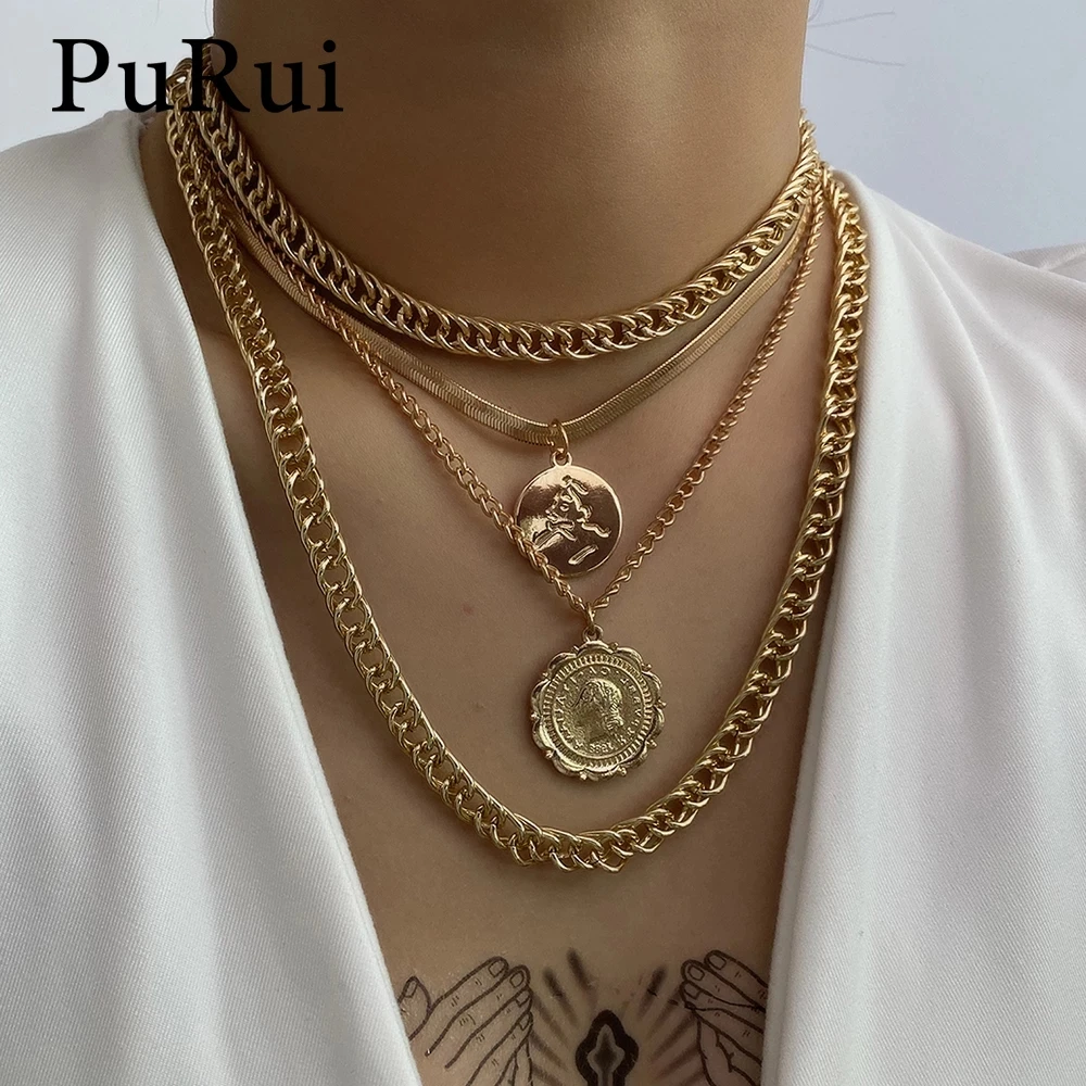 Кубинский чокер Purui в стиле панк Майами для женщин винтажное ожерелье с кулоном
