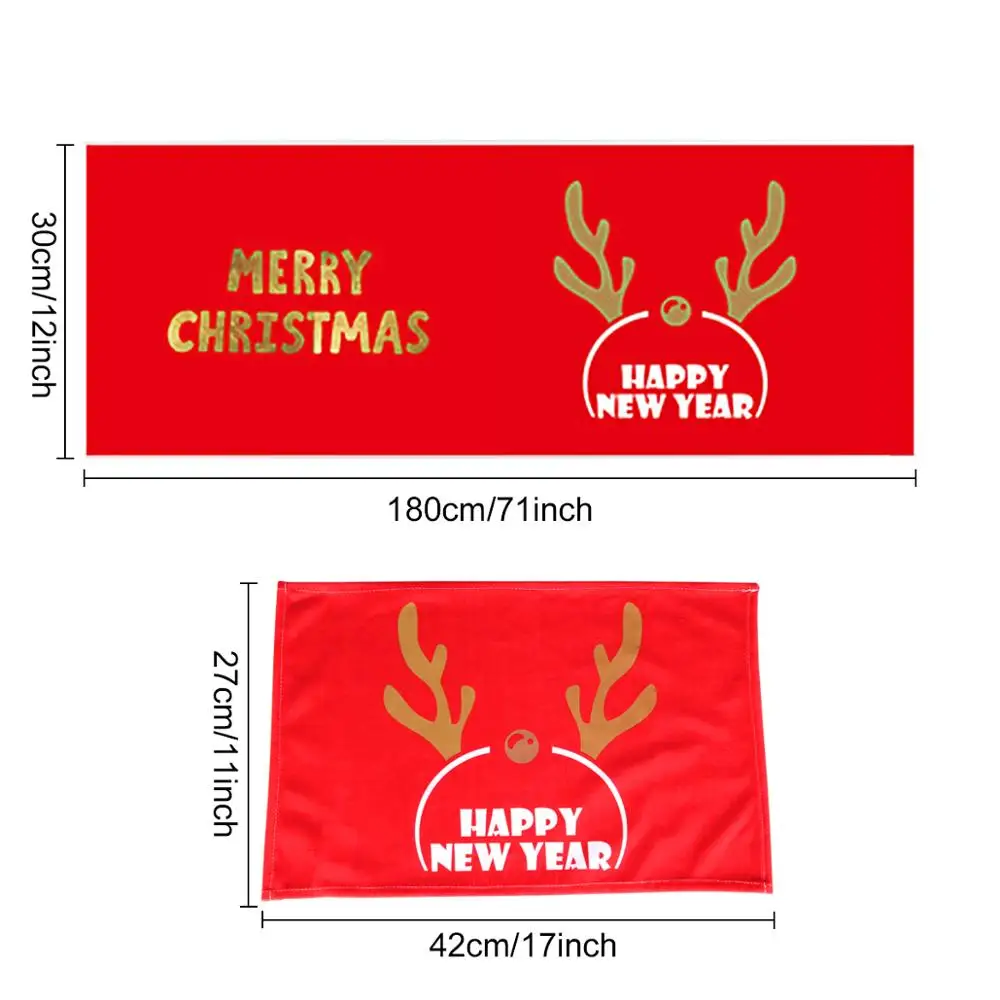  FENGRISE Table Runner Placemat Merry Christmas Table Decor For Home 2019 Navidad Ornament Happy New