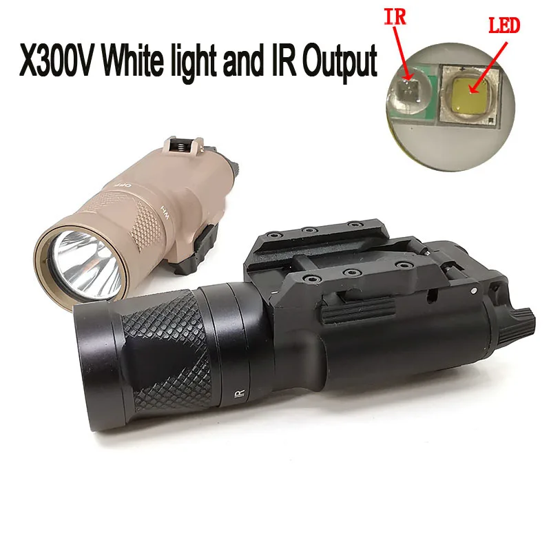 X300V Flashlight Night Vision Tactical Flashlight LED Lights with IR Fit 20mm 