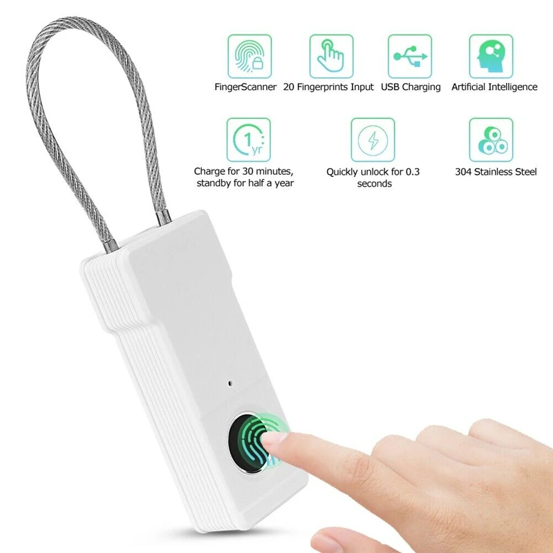 

Smart Security Lock Mini Portable Fingerprint Lock Smart Intelligent Outdoor Bag Handbag Anti Theft Lock Fingerprint Recognition