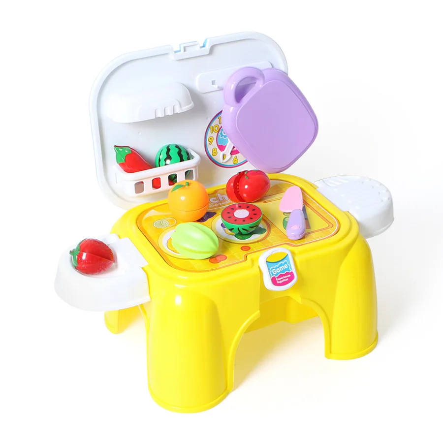 

Children Model Play House Dual Purpose Tableware Chair Multi-functional Disassembly Study Chair Fruit Cut Dual Purpose Set