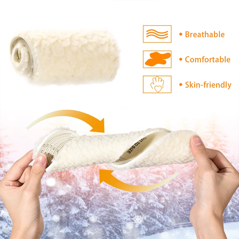 Soumit Winter Warm Wool Insoles Imitation Lamb Wool Heated Insoles for Snow Boots Cashmere Thermal Shoe Pad Keep Warm Feet Sole