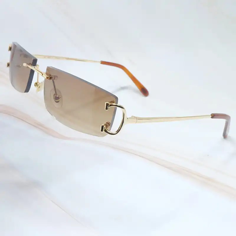 gold rimless sunglasses