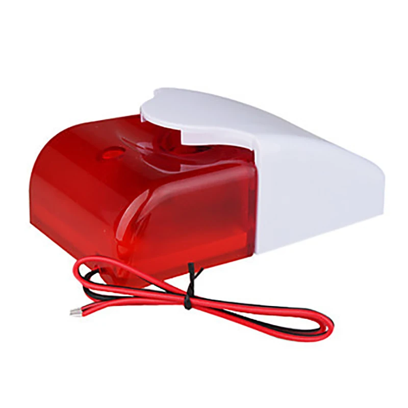 Indoor Mini Wired Siren DC 12V Strobe Flash Light Buzzer Alarm SE-103 with 12V1A power adapter