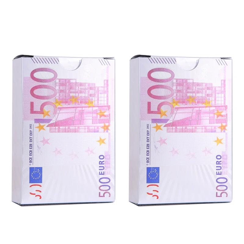 Евро водонепроницаемые ПВХ пластиковые игральные карты прочные Глод покерные карты креативная карточная игра черные игральные карты покерные пластиковые карты - Цвет: 2 EURO S-02