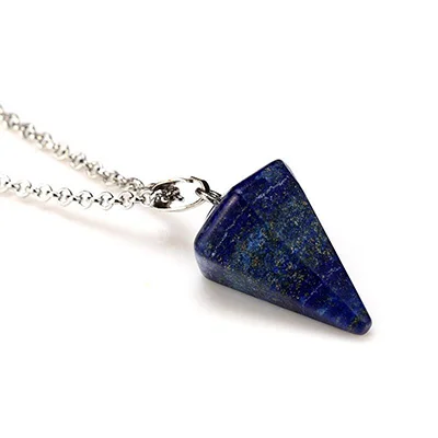 Натуральный кварцевый кристалл энергия Рейки Чакра огранка Подвеска из драгоценных камней ожерелье с металлической цепочкой кристалл камень декор C1637 e - Цвет: 9
