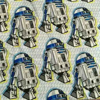 

50*140cm Cotton Robot Printing Fabric Patchwork Needlework DIY Handmade Cloth Dress Sewing Material Quilting Curtain Bedding