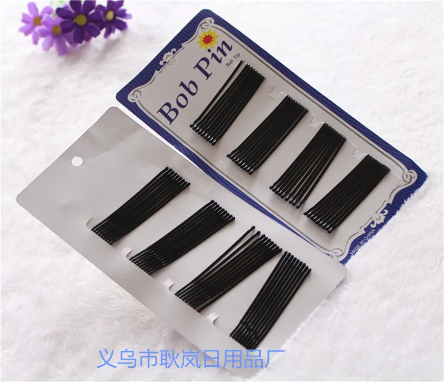 

Clip Special Offer Hot Sales Korean-style Black And White with Pattern Steel Wire Bobby Pin Bang Fixed Hair Clip Blue Card