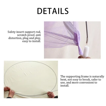 

1.2/1.5/1.8m Mosquito Net for Double Bed Bi-parting Folding Mesh Insect Bed Mongolian Yurt Mosquito Net Double Bed Netting Tent