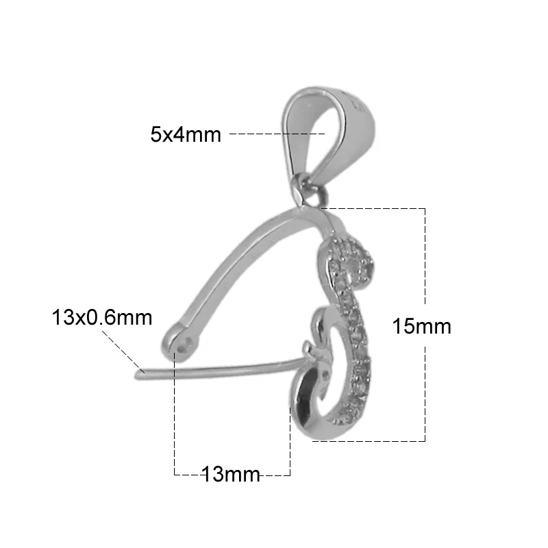 platina plated Beadsnice, цельное серебро, 925, винтажные соединители под замком, серебряная Зажимная подвеска-Бейл, Застежка для DIY, персонализированная подвеска, изготовление ювелирных изделий - Цвет: platina plated