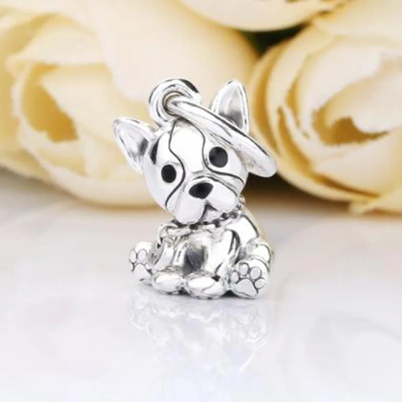 

100% 925 Sterling Silver Charm Creative Bulldog Pendant Fit Pandora Women Bracelet & Necklace Diy Jewelry