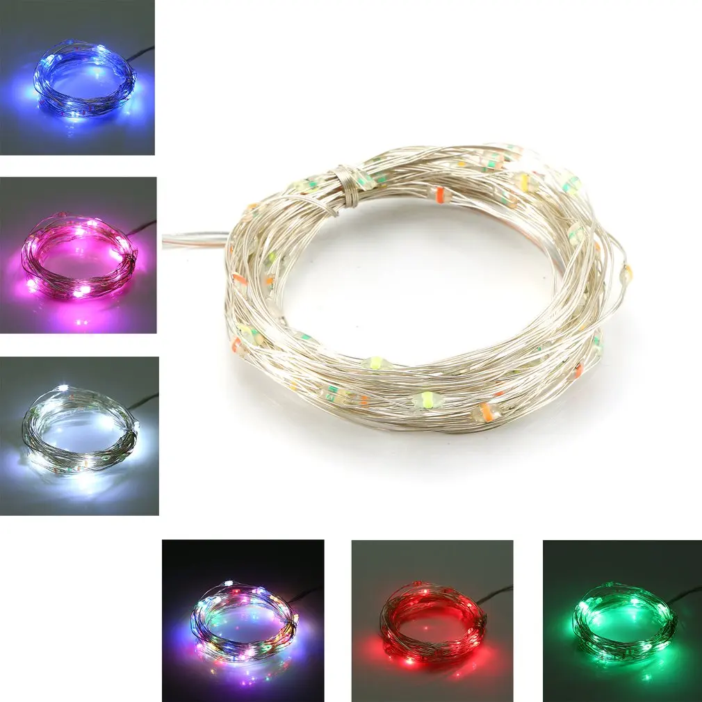 Led Light String Three Lines Remote Control 12M 120Led Copper Wire Lamp Rgb Decoration For Christmas Wedding Holiday