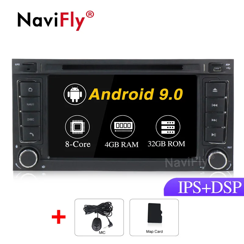 CAR GPS Android9.0 8Core 4G ram 32G rom ips DSP RDS 2 Din Авторадио ForTouareg Multivan T5(2002-2010) Wifi FM радио USB DVR - Цвет: CAR GPS