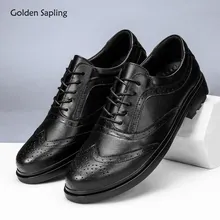 Золотой деревце мужские туфли в деловом стиле; Обувь из натуральной