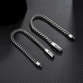 Oxidized Cool Curb Chain Bracelets for Men Stainless Steel Punk Rock