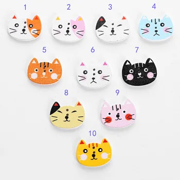 

10pcs/Pack Wood Sewing Button Scrapbooking Garment Clothes DIY Decor Cat Mixed Two Holes
