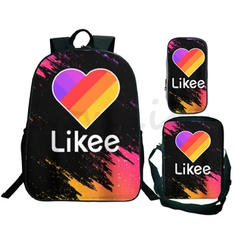 

Likee Video App Backpack Pencil Case Teenage School Bags Boys and Girls Shoulder Backpack 3pcs / Set Likee Kids Travel Backpack