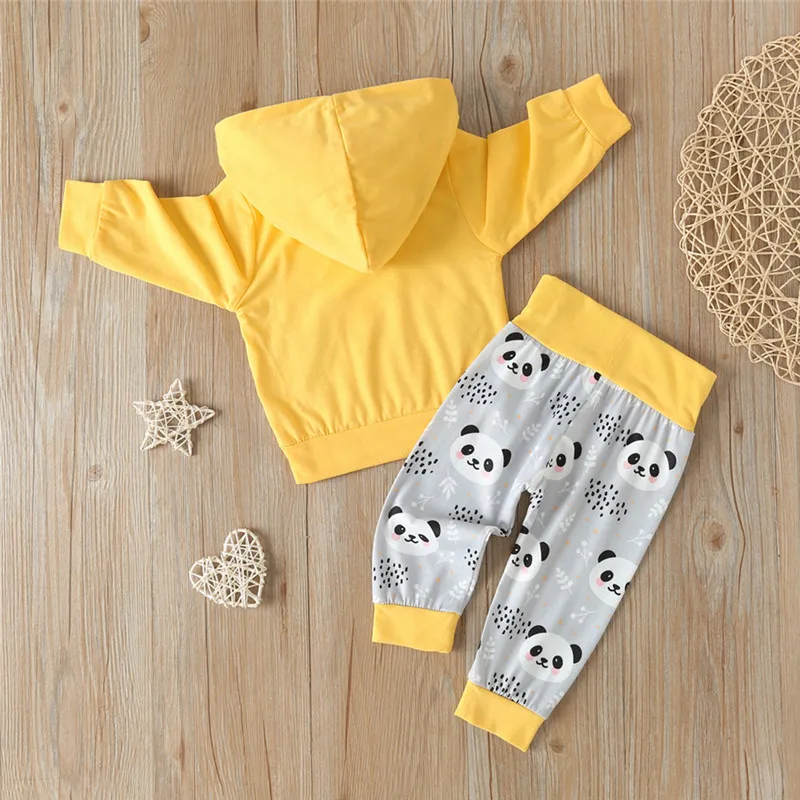 baby clothes Infant Baby Boys Girls Cartoon Pullover Hoodie T-shirt Tops+Pants Outfits Sets ubranka dla niemowlat #4N14 (1)