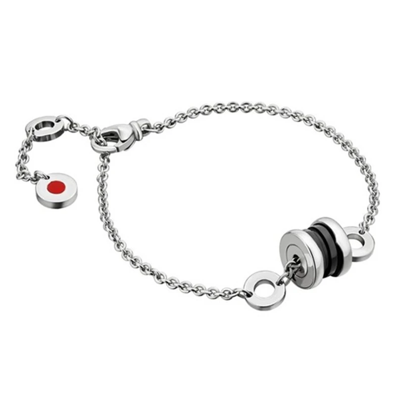 

bulgaria High Quality 925 Sterling Silver Black Stripe Bracelet Fashion Classic Bracelet
