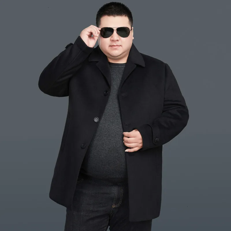 Двустороннее шерстяное пальто размера плюс 8XL 6XL, шерстяное пальто для мужчин, сохраняющее тепло, ветровка, увеличивающая вес, Свободное пальто