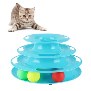 

Cat Educational Toys Cats Three-layer Play Plate Toys Wheels Pet Products2049