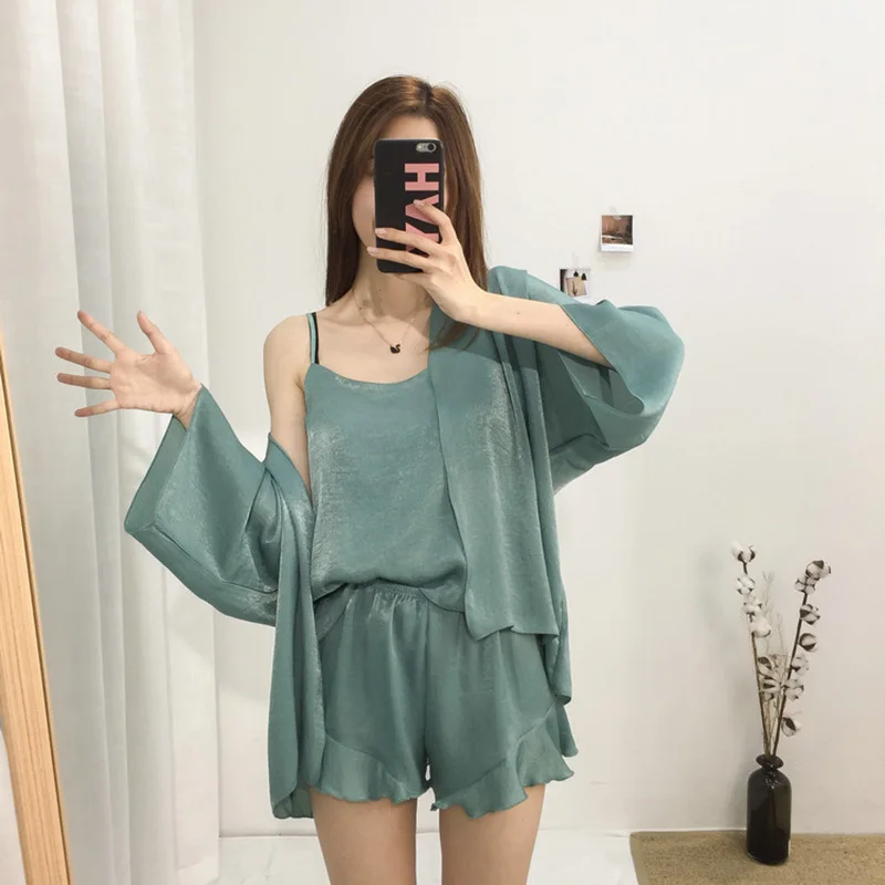 

GOGONI Women Lace Pajamas Sets Summer Women Sleepwear 2019 New Arrivals Two Pieces Sexy Women Clothes Nightgown Fashion