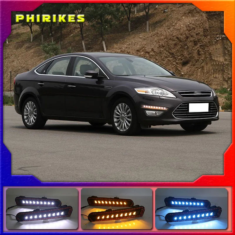 

1set For Ford Mondeo 2011 2012 2013 LED DRL Daytime Running Light Daylight Waterproof Fog Lamp white Styling lights