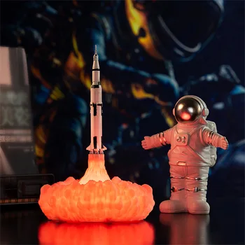 

3D printing rocket lamp Lunar lamp Space shuttle lamp Smart home night light New special table lamp indoor home decoration