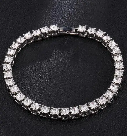 Хип-хоп мужское ожерелье s+ часы+ браслет стразы колье Bling Crystal теннисная цепочка на шею для мужчин ювелирные изделия
