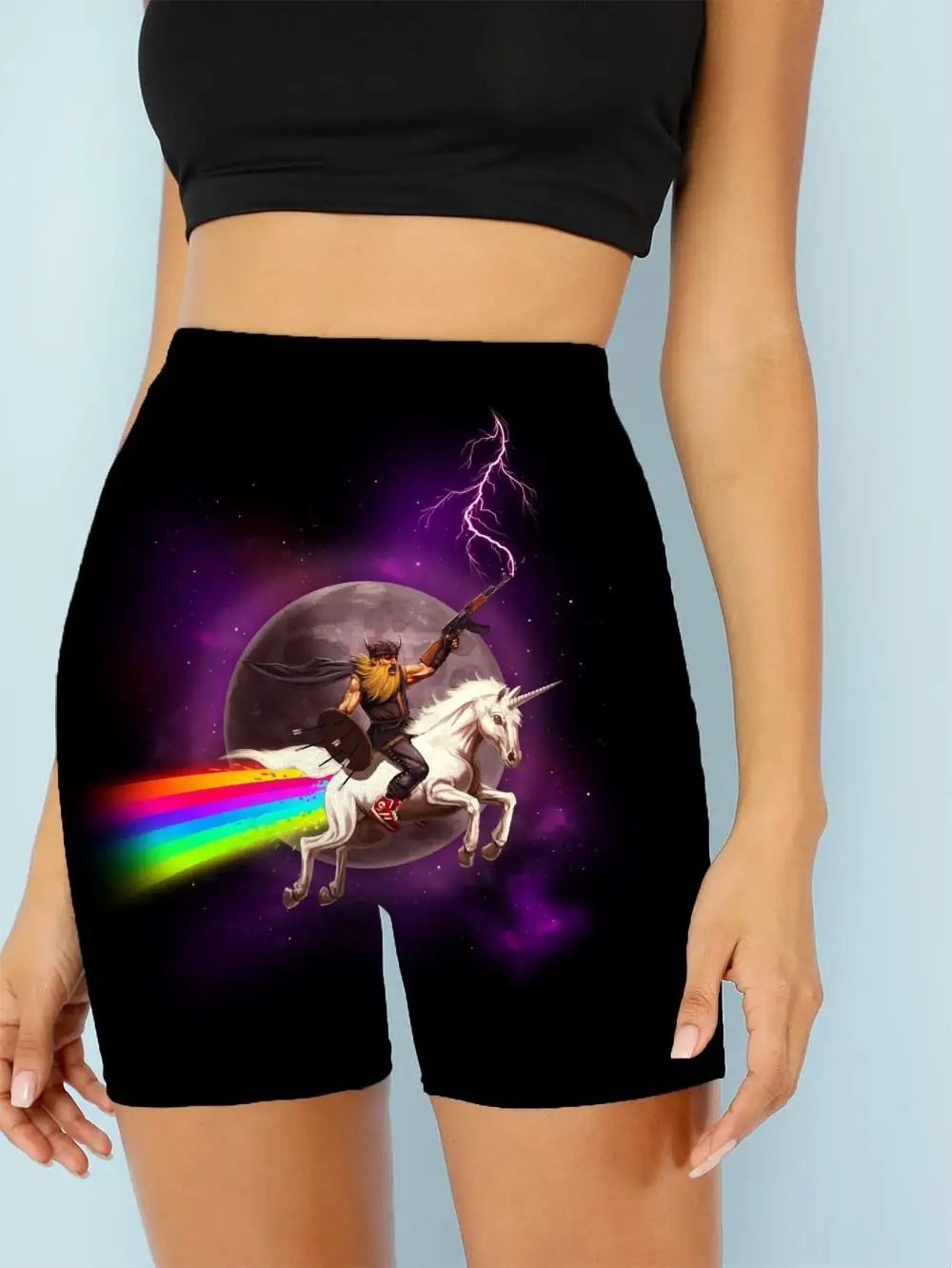 

3d Shorts Unicorn Shorts Women Rainbow Fashion Moon Lightning Casual Womens Pants Jogging Athletic Cool Plus Size