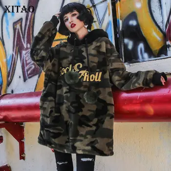 

XITAO Leopard Letter Hoodies Fashion New 2020 Spring Hooded Collar Full Sleeve Embroidery Casual Drawstring Hoodies DMY2074