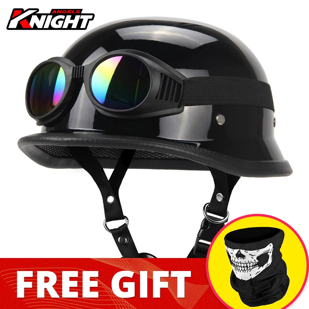 Casco abierto para motocicleta, protector de cabeza para moto de estilo clásico alemán, accesorio para motociclista, diseño vintage, cara descubierta, tallas S a XXL|Cascos| AliExpress