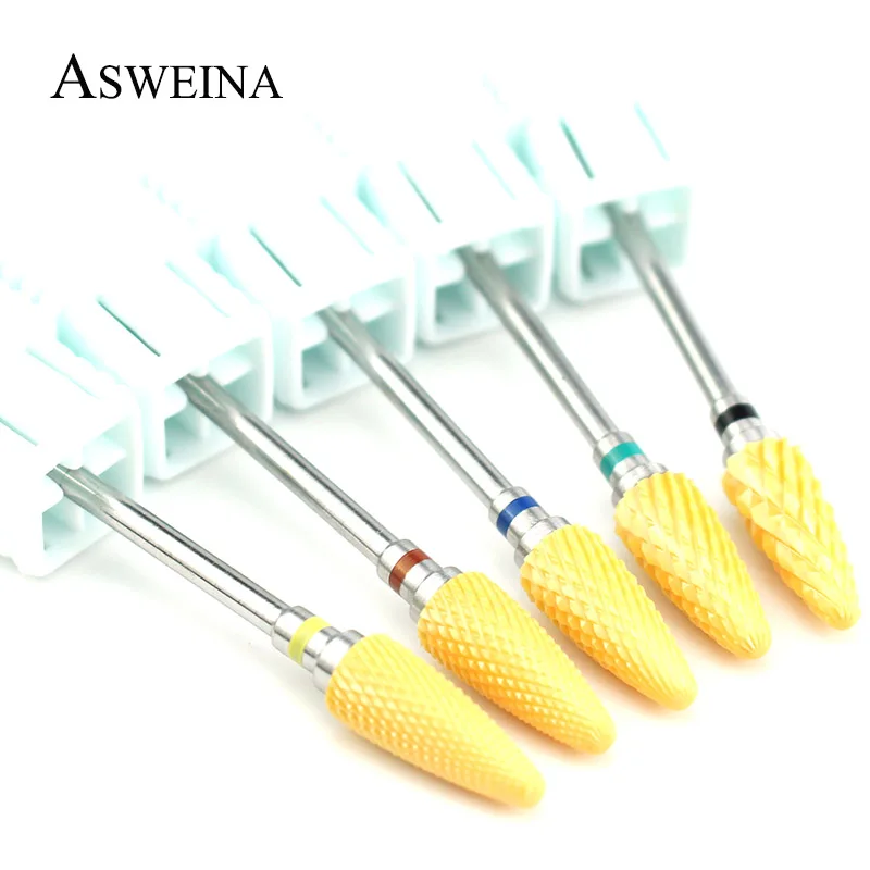 

1pc Yellow Nail Drill Bit Ceramic Files Electric Manicure Machine Rotary Cuticle Drill Bit Accessories fo Gel Polish Tools