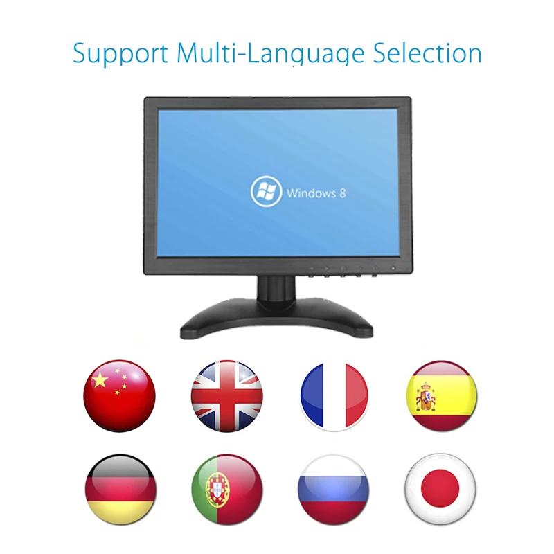 Мульти сенсорный экран монитор 10 1 дюймов емкостный широкий с AV/BNC/VGA/HDMI/USB вход|touch