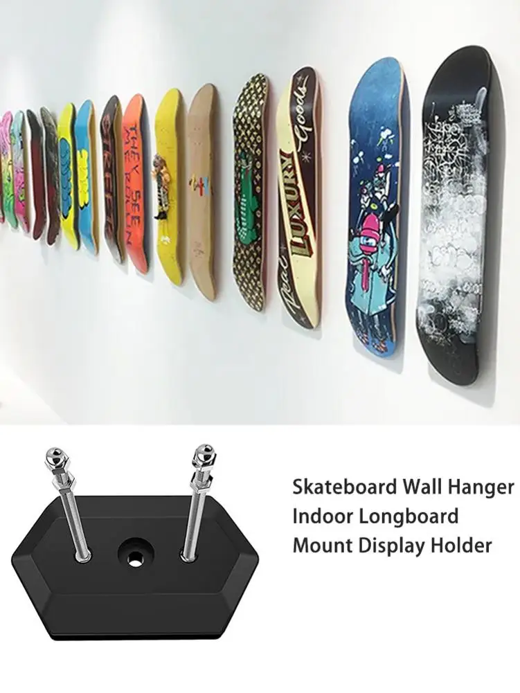Horizontal 2/PK Skateboard Deck Display Wall Mount SkateBoard Floating Hanger 