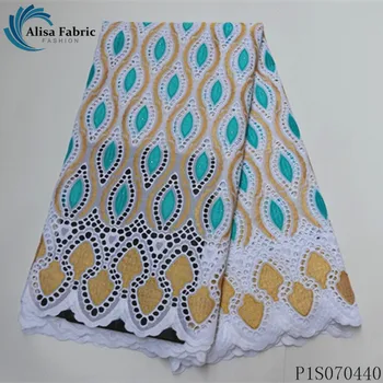 

Alisa fashion swiss lace fabric circular holes hollow out design embroidery with stones 5 yards/pcs african dry laces for sewing