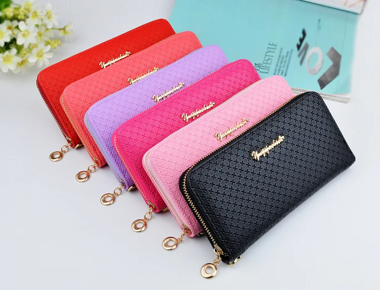 Ladies Zipper Purse Large Capacity Practical Hand Wallet Woman PU Leather Fashion Female Long Section Wallet