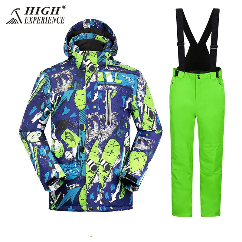Горнолыжный костюм мужской，сноуборд，лыжный костюм мужской，куртка мужская зимняя， лыжный костюм，горнолыжный костюм，лыжи,лыжная куртка,зимний костюм, горнолыжная куртка мужская,костюм горнолыжный,куртка горнолыжная - Цвет: green set