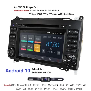 

Car Multimedia Player Android 10 2 Din 2GB+16GB GPS Autoradio For Mercedes Benz B W245 B150 B160 B170 B180 B200 B55 2004-2012