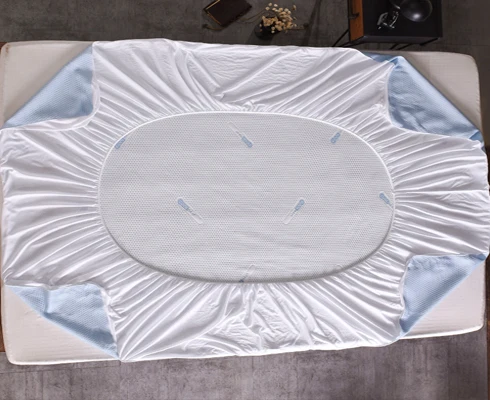 Middle4 Jacquard Fiber Mattress Cover, Protector, Topper is Cool, Comfortable, Breathable. Choose White Fitted Queen or Full Size