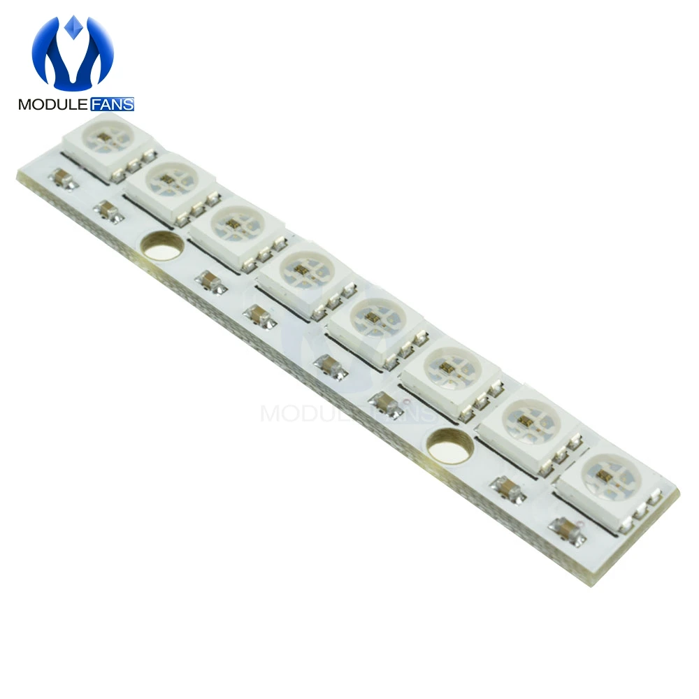 WS2812 WS 2811 5050 RGB модуль панели светодиодной лампы 5 в 8 битная Радужная светодиодная