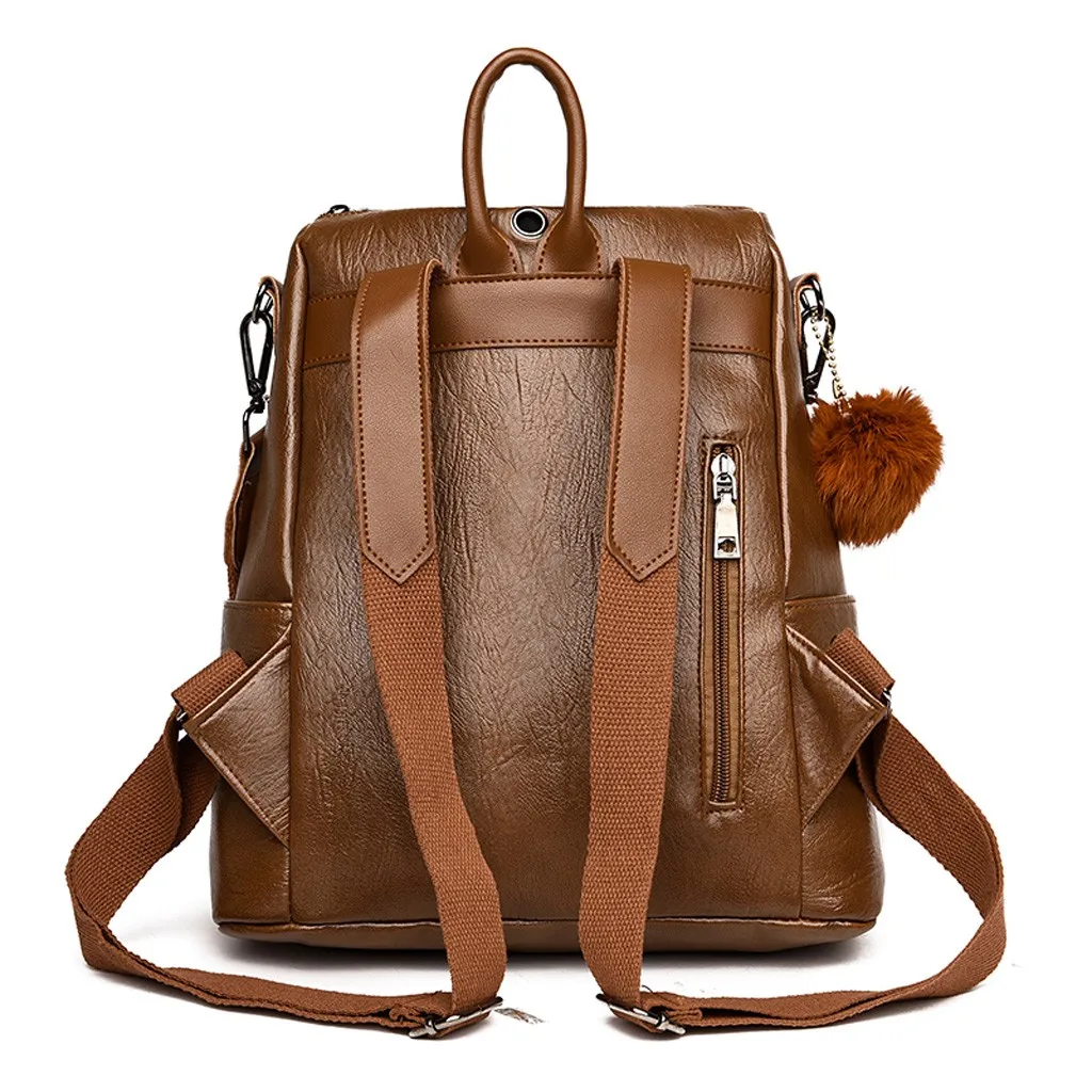 Модный женский рюкзак, для улицы, простой, кожаный, на молнии, контрастный цвет, рюкзак, дорожная сумка, mochila mujer, рюкзак женский# B20