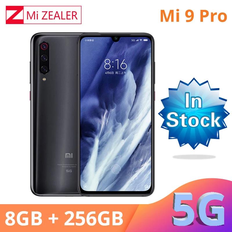 Новый оригинальный Xiaomi Mi 9 Pro 5G Snapdargon 855 Plus 8 ГБ ОЗУ 256 Гб ПЗУ 48мп камера AI 4000 мАч
